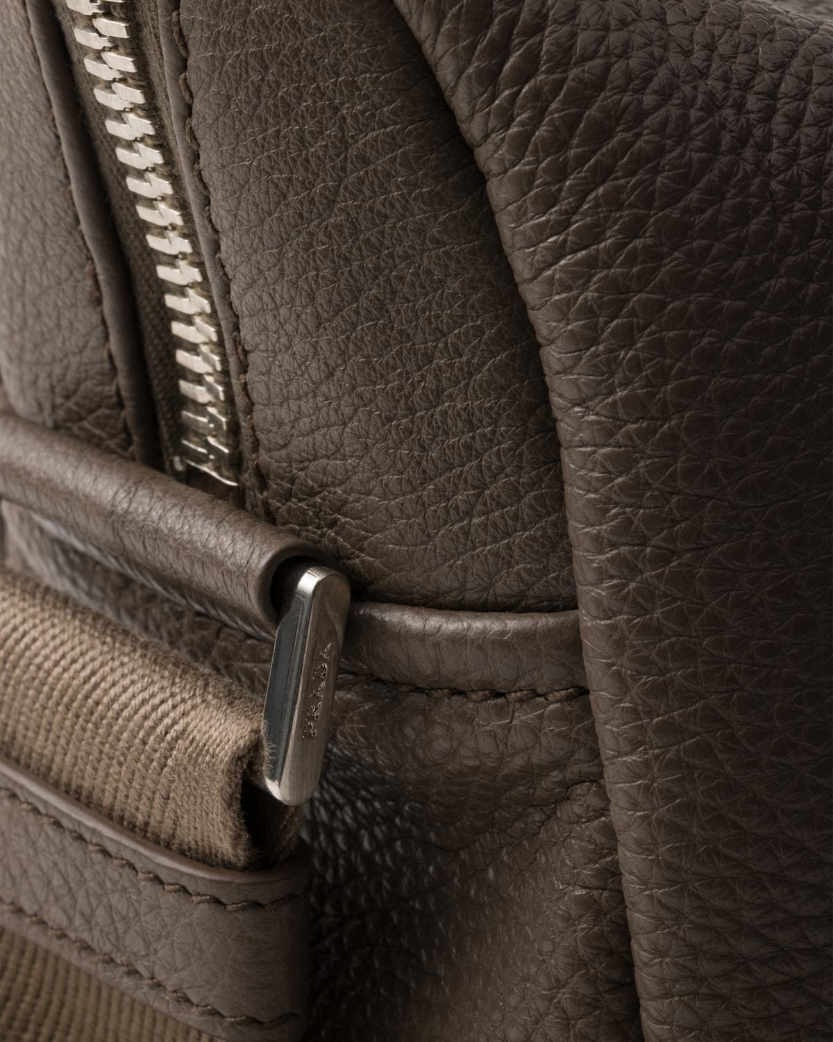 Prada Leather Shoulder Bag In Bamboo Gray