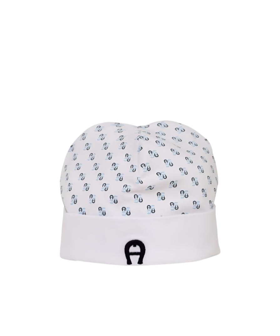 Aigner Monogram-print Beanie In White