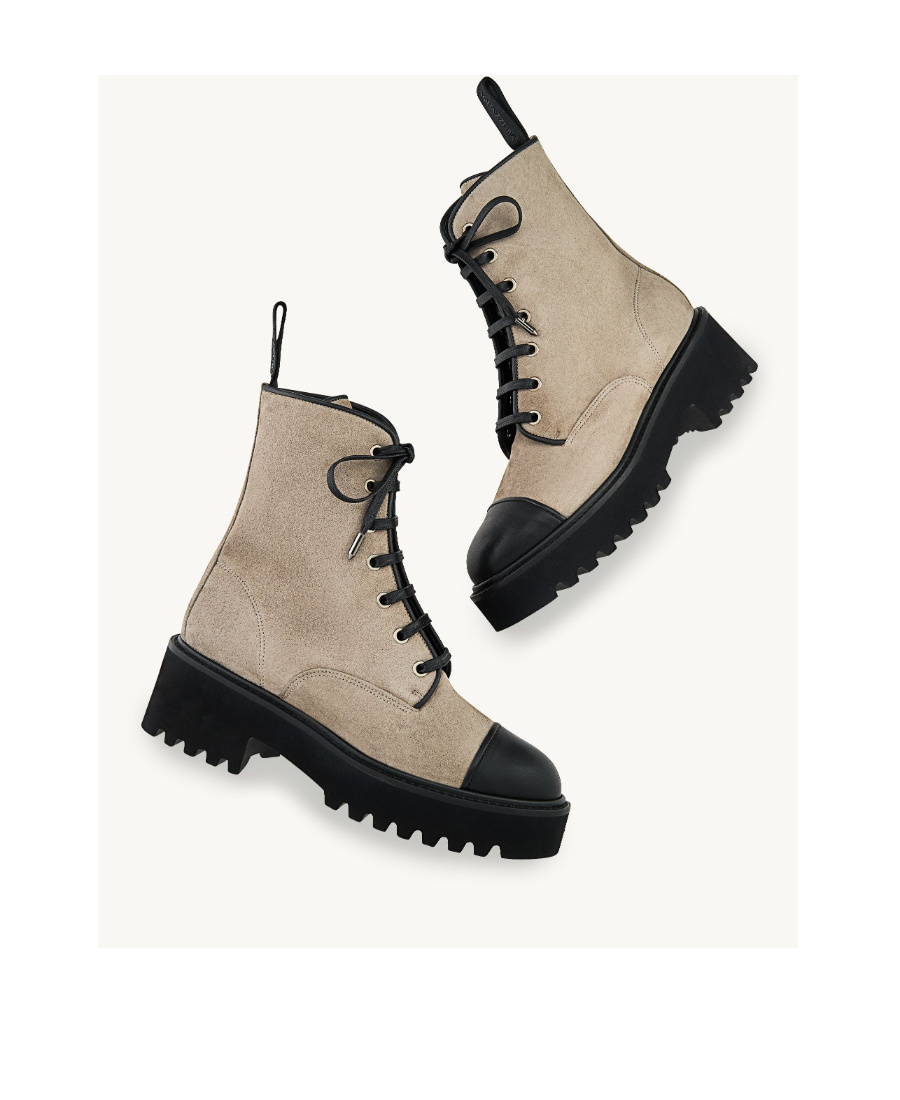 Aquazzura Desert Suede Lace-up Boots In Nude