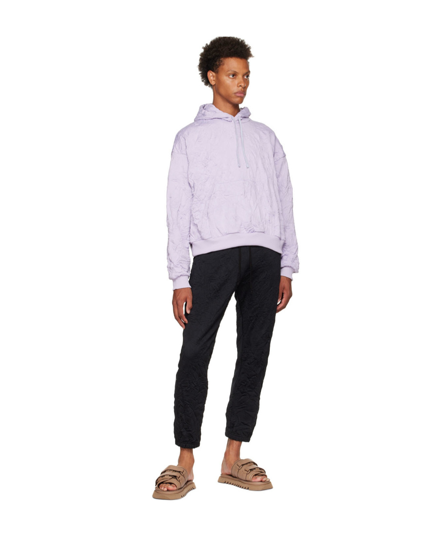 John Elliott Purple Crinkled Hoodie In Purple