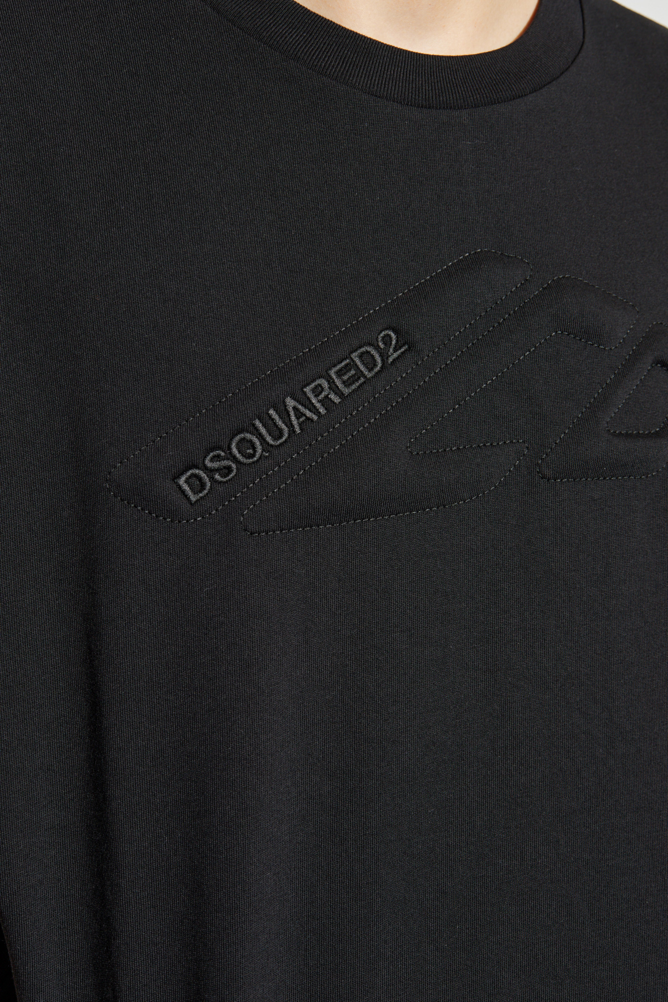 Dsquared2 Icon Logo-embroidered T-shirt In Black