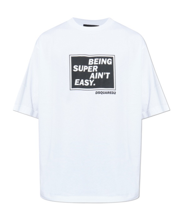 Dsquared2 White Cotton Oversize T-shirt In White
