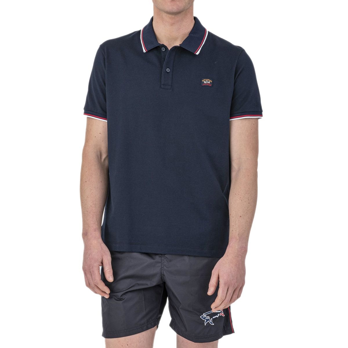 Paul & Shark Logo Short-sleeved Polo Shirt In Black