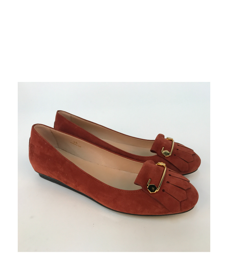 Shop Tod's Logo Details Ballet Shoes In Brown