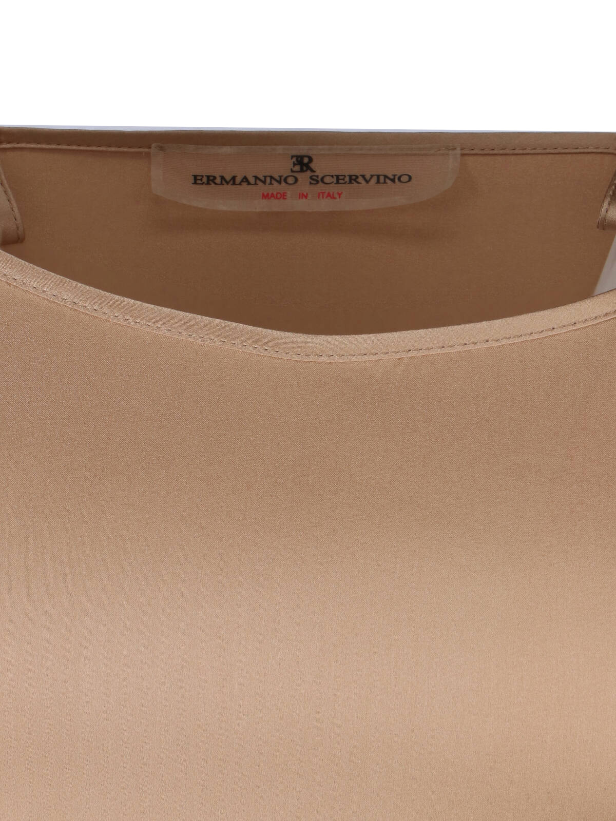Ermanno Scervino Silk Tank Top With Round Neckline In Nude