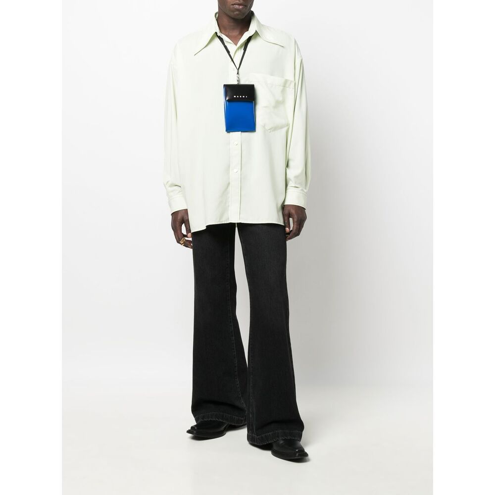 Marni Colour-block Shoulder Bag In Blue