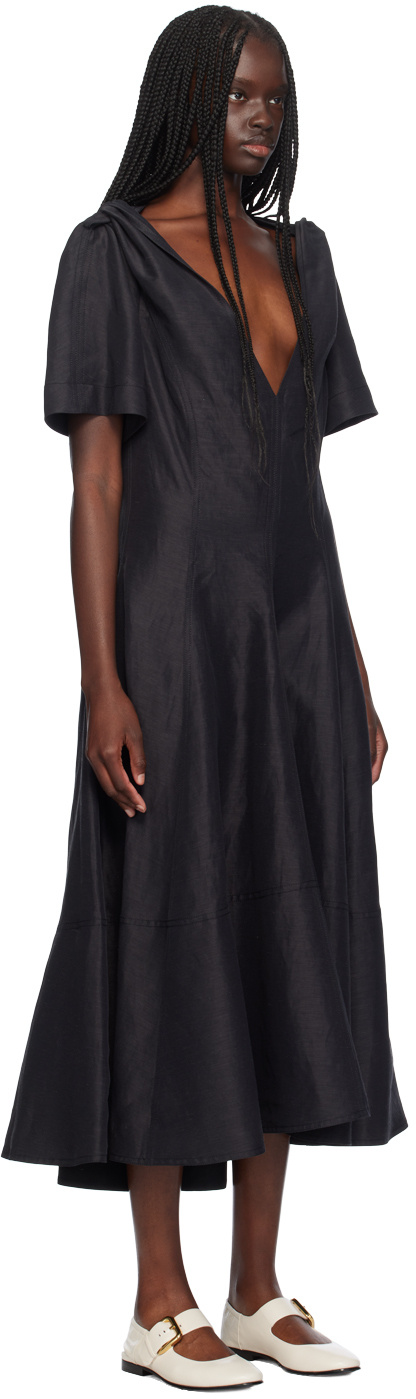 Bottega Veneta V-neck Short-sleeved Dress In Black