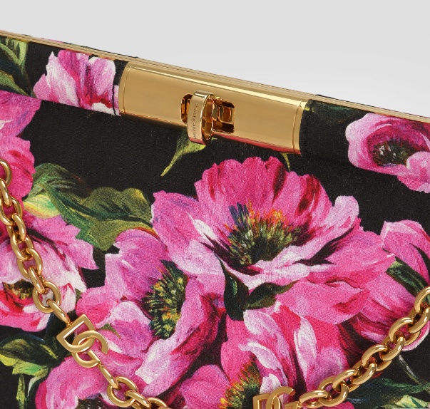 Dolce & Gabbana Marlene Medium Flower-print Clutch Bag In Pink