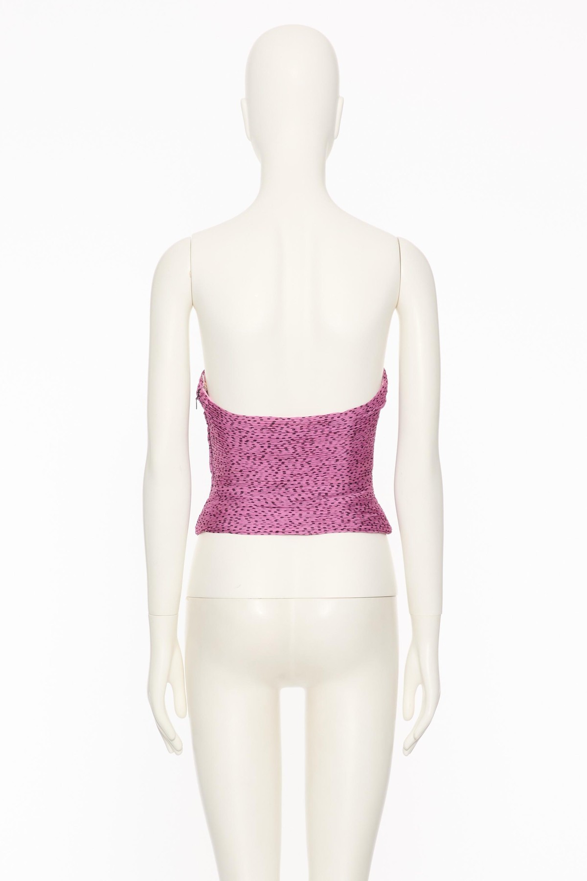 Valentino Silk Polka-dot Top In Rose Dew/black