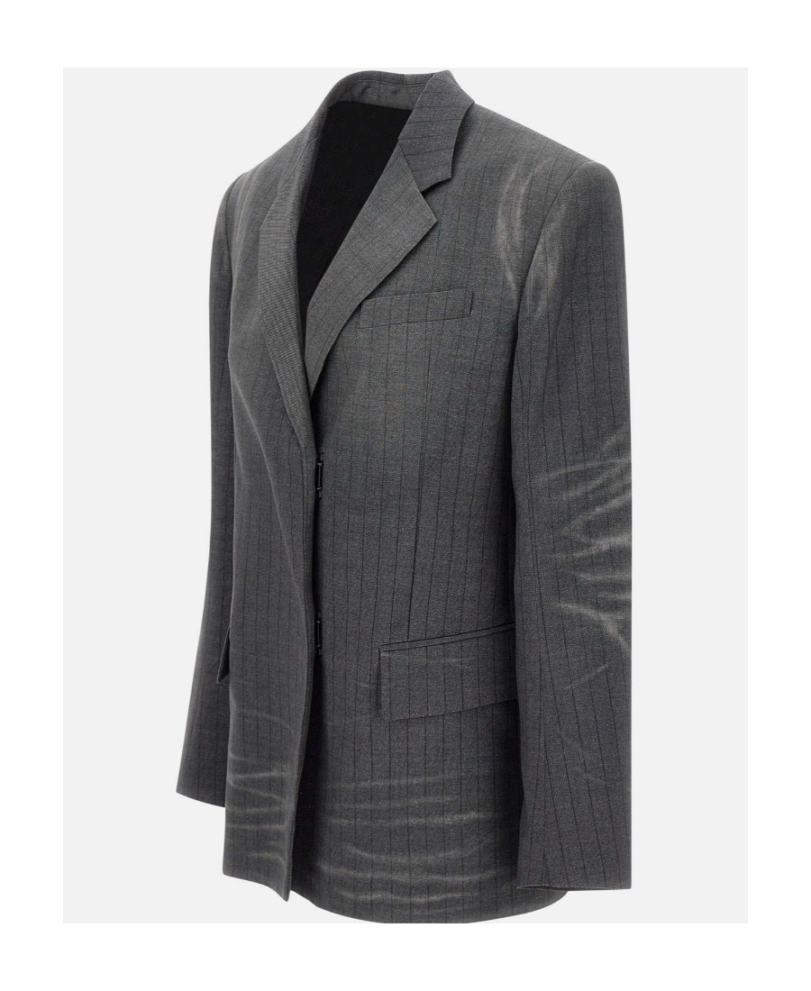 Diesel G-kess Whiskering-effect Blazer In Gray