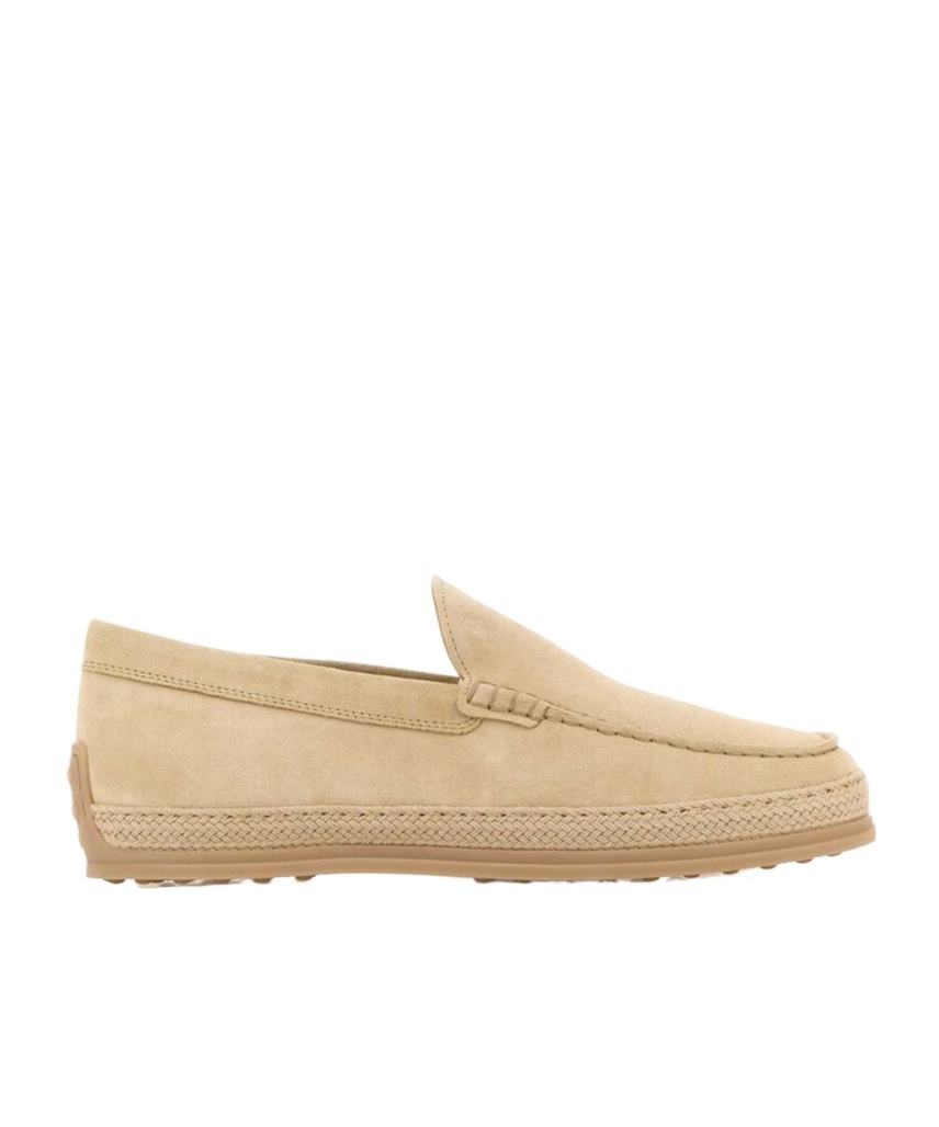 Tod's Beige Woven Leather Slip-on Loafers With Rubber Sole Men In Neutral
