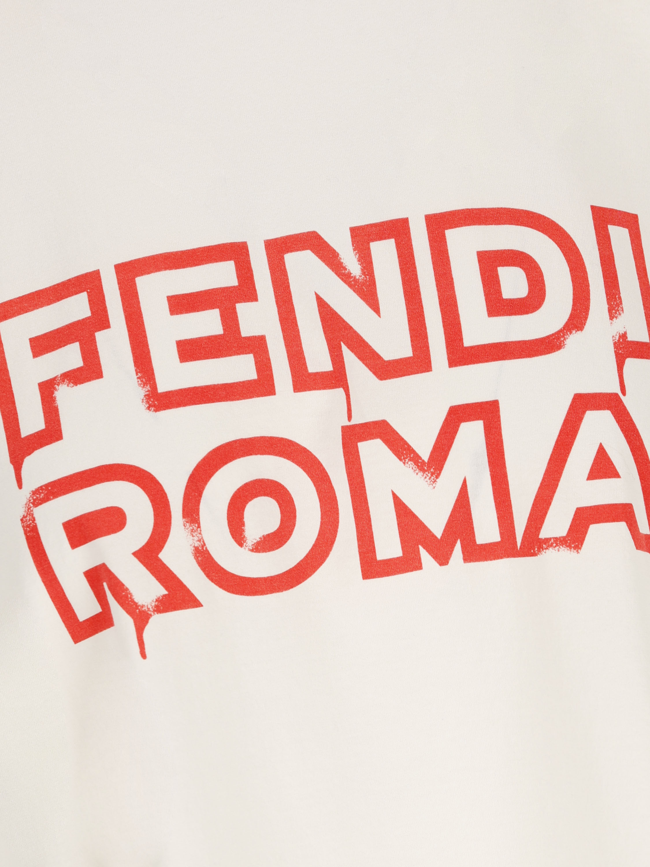 Fendi Logo-print Cotton T-shirt In White