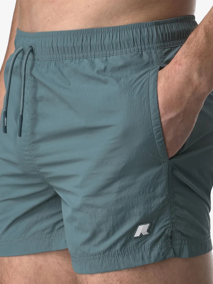 K-way Drawstring Waist Swim Shorts In Green