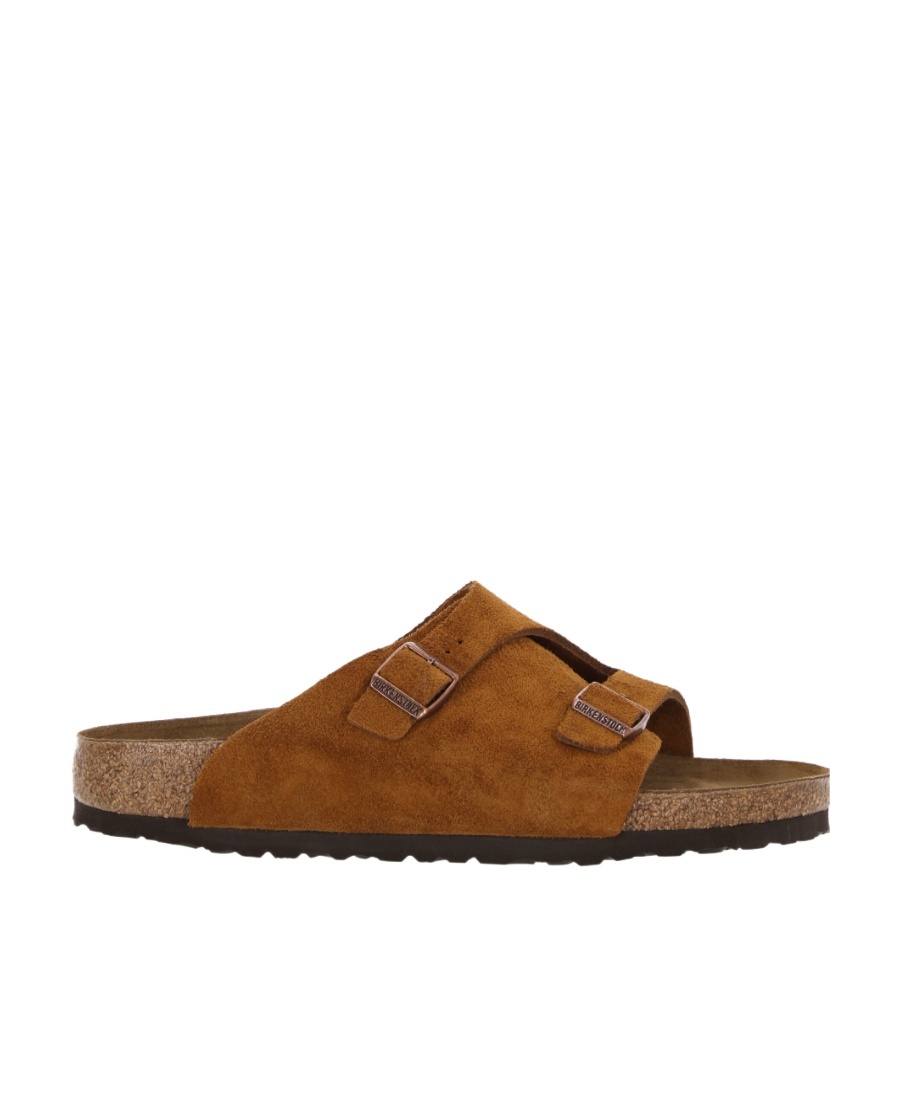 Birkenstock Mink Suede Slippers With Two Adjustable Straps In Brown
