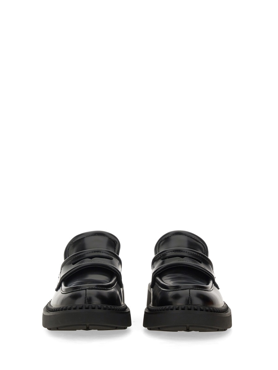 Ash Miracle Leather Studded-trim Loafers In Black