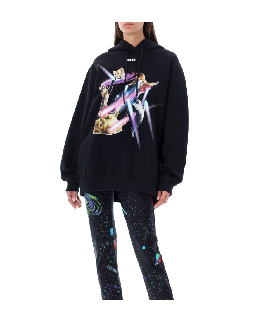 MSGM GRAPHIC-PRINT DRAWSTRING HOODIE