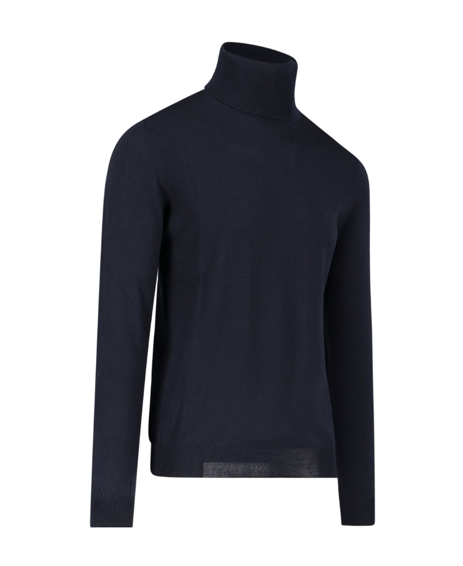 Zanone Roll-neck Virgin Wool Blend Jumper In Black