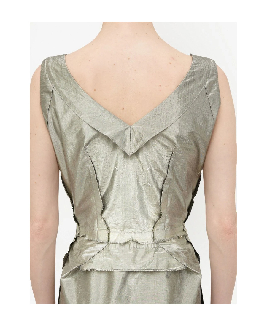 Maison Margiela Laminated Dress Dresses Silver In Gray