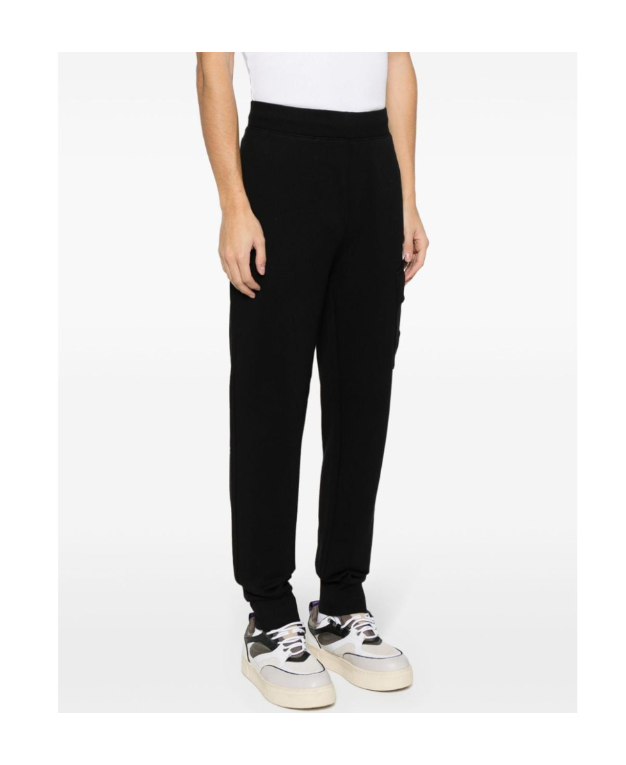 C.p. Company Diagonal Raised Fleece Lens Sweatpants In Black