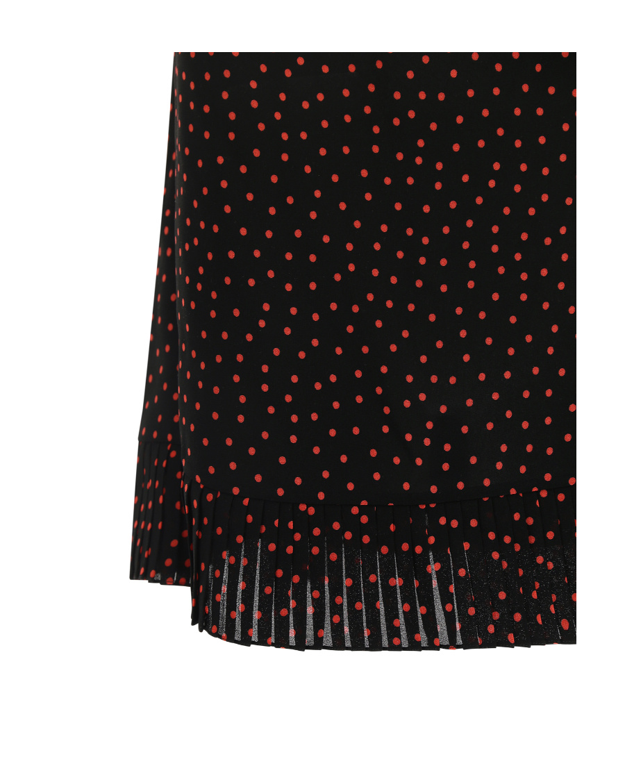 Saint Laurent Polka-dot Print Cut-out Detail Mini Dress In Black