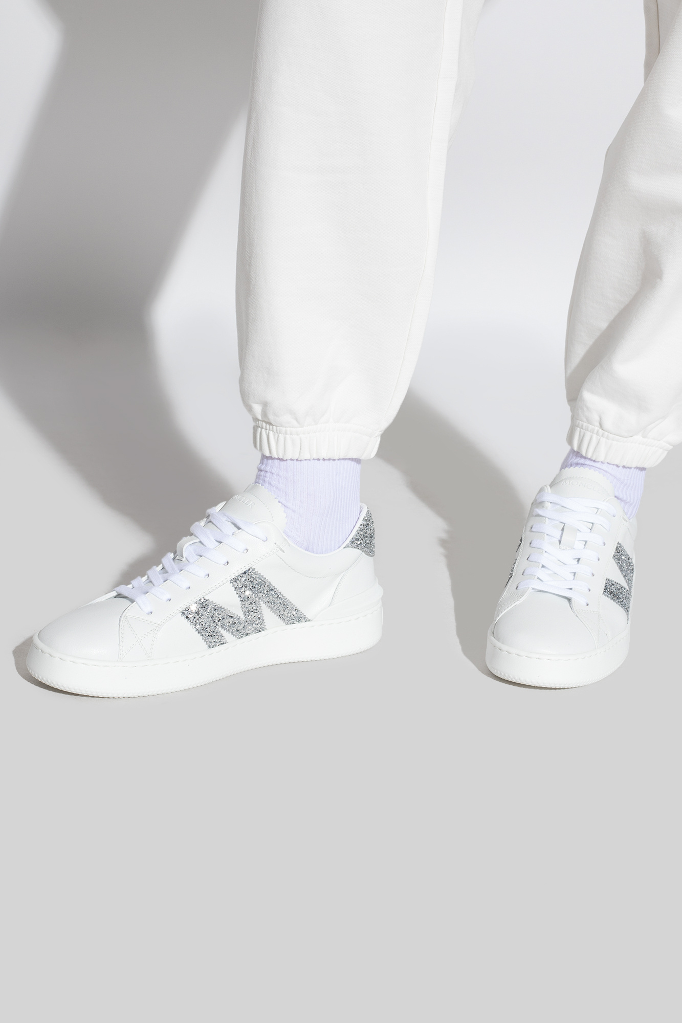 Moncler Monaco Bicolor Low-top Sneakers In White