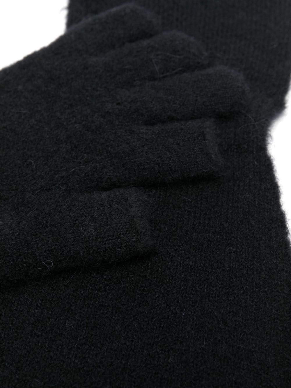 Rick Owens Black Porterville Alpaca Knit Gloves In Black