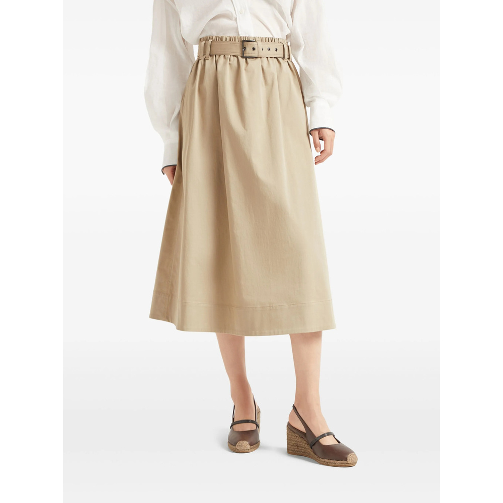 Brunello Cucinelli Cotton Skirts In Nude