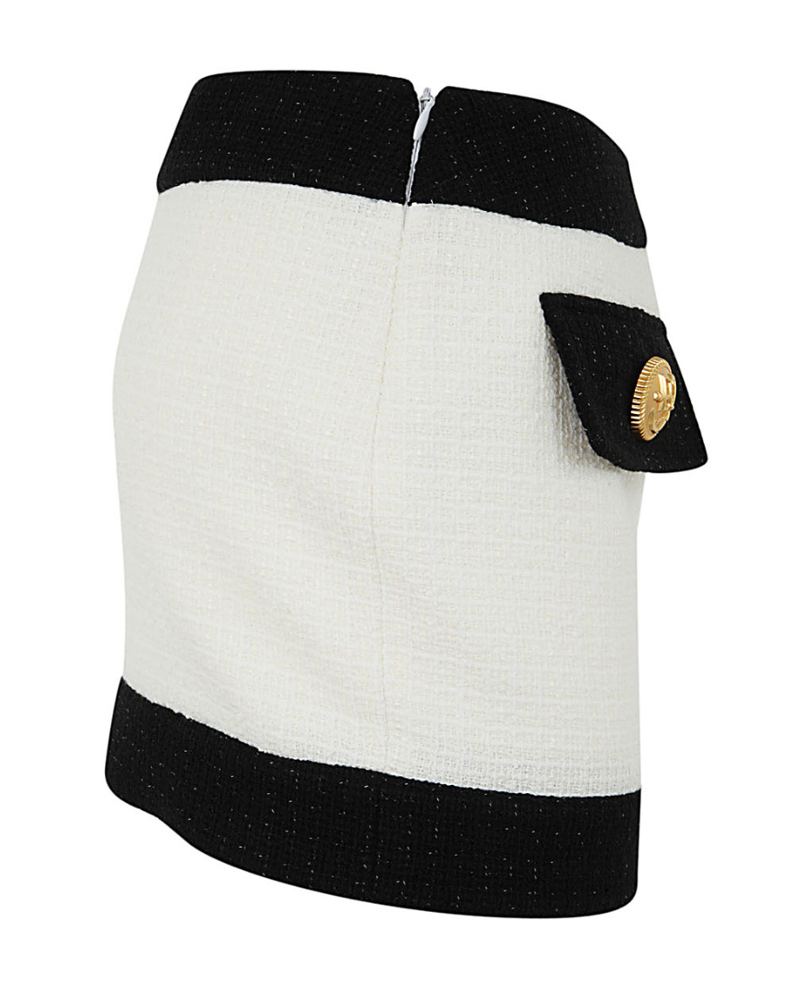Dsquared2 Two-tone Tweed Miniskirt In Black