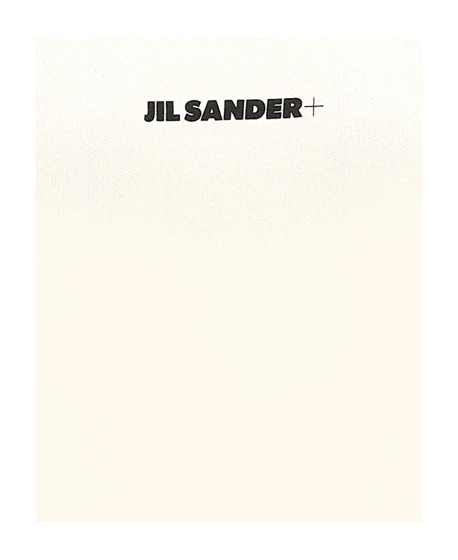 Jil Sander Logo Print Crewneck Sweatshirt In White