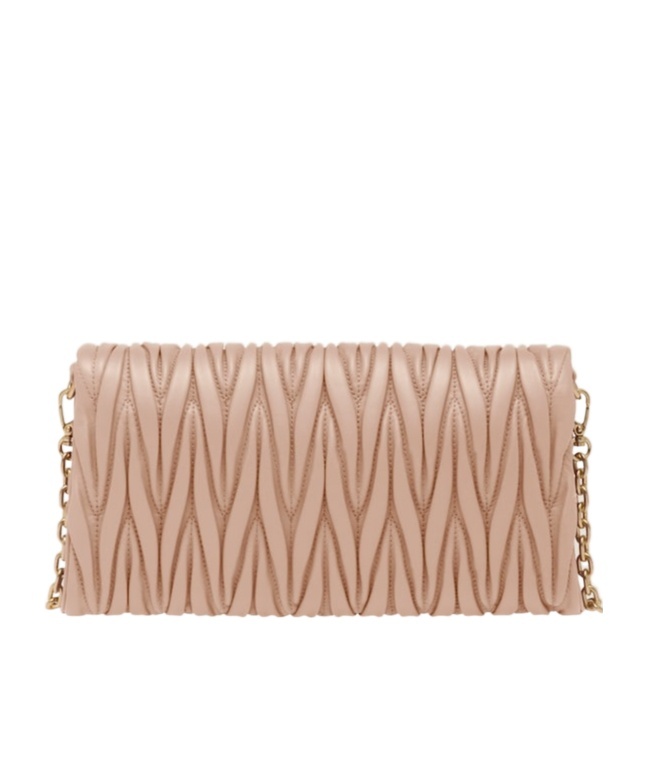 Miu Miu Matelass�-effect Shoulder Bag In Nude