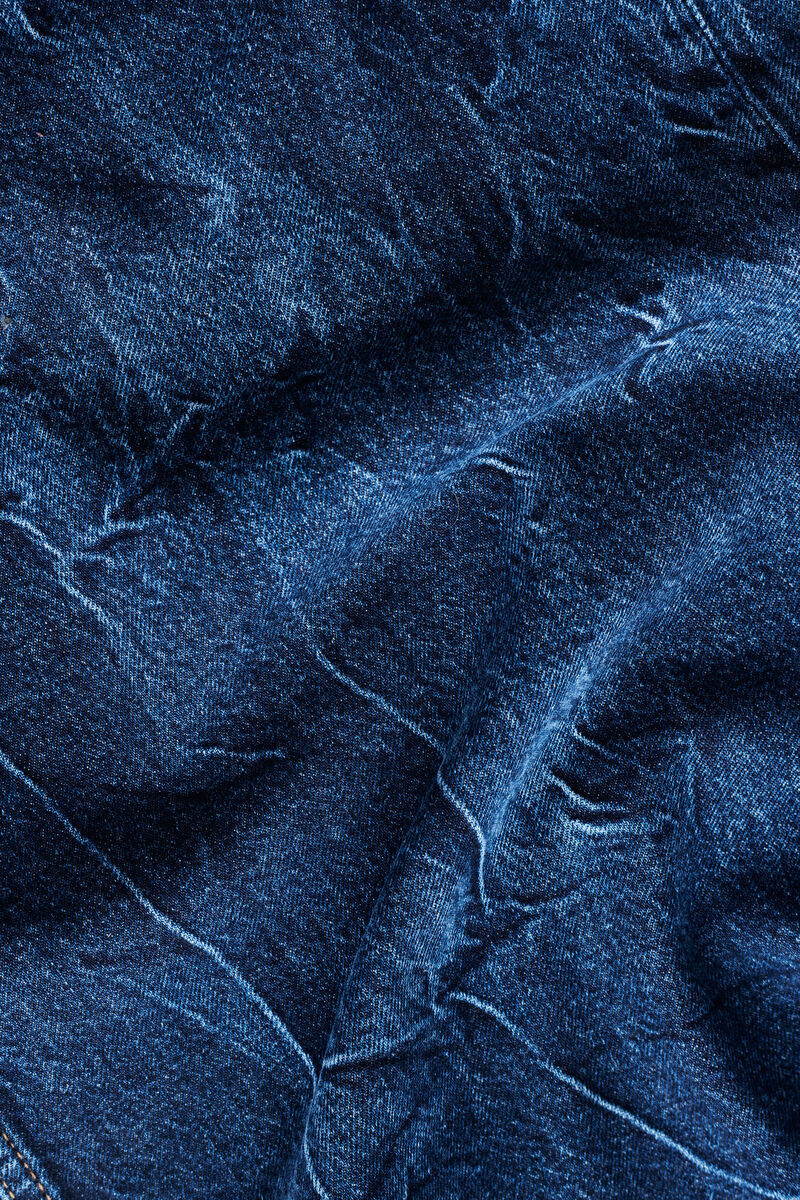 Ganni Crinkled Denim Jeans In 蓝色