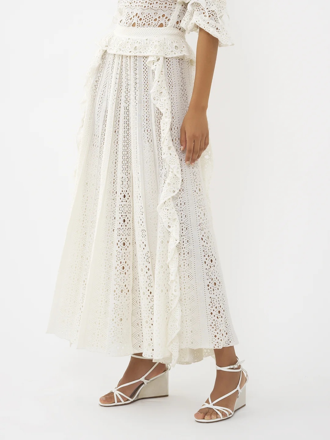 Chloé Flounce Skirt In White