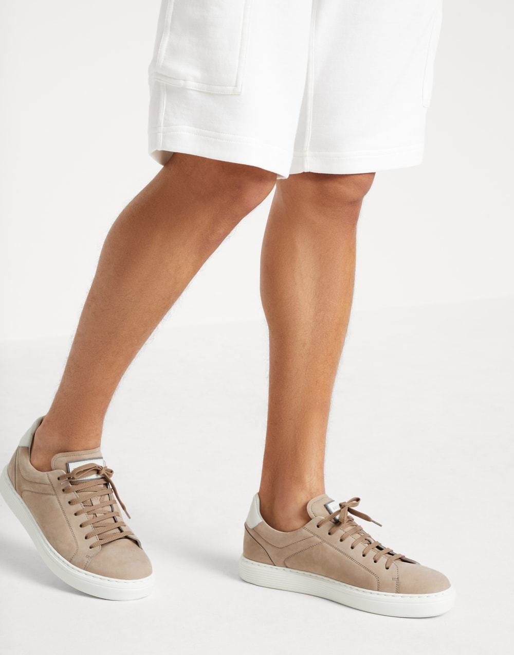 Brunello Cucinelli Nubuck Sneakers In Nude