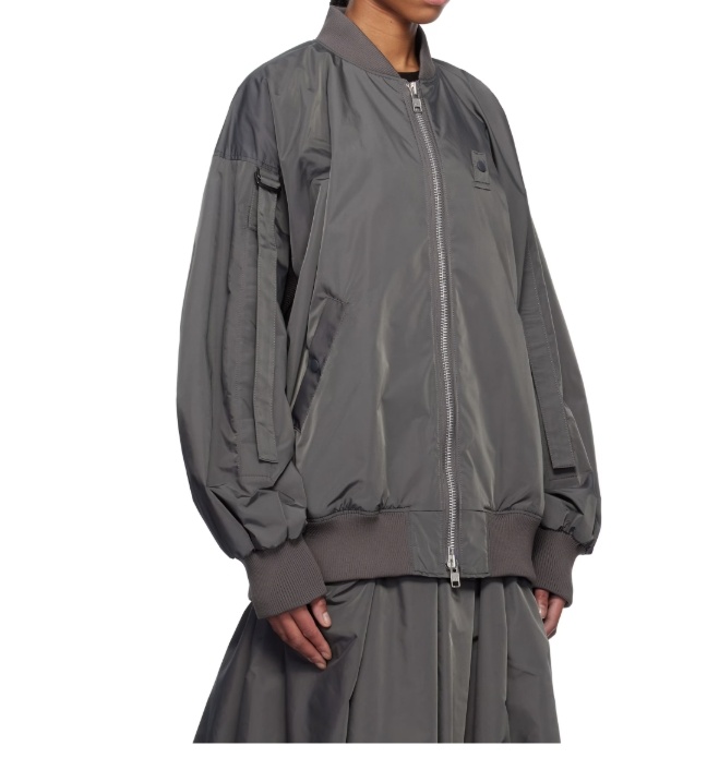 Yohji Yamamoto Gray R-belted Bomber Jacket In Black