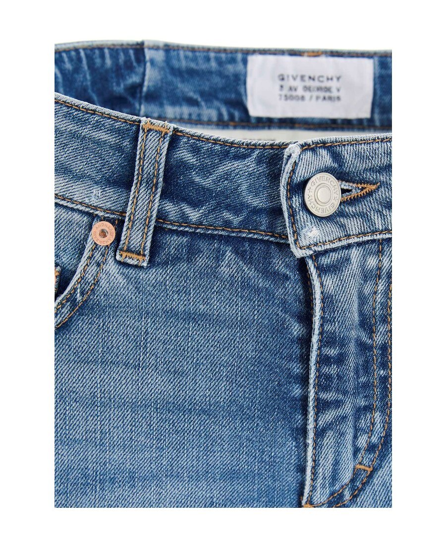 Givenchy Distressed Skinny Fit Jeans In Blue