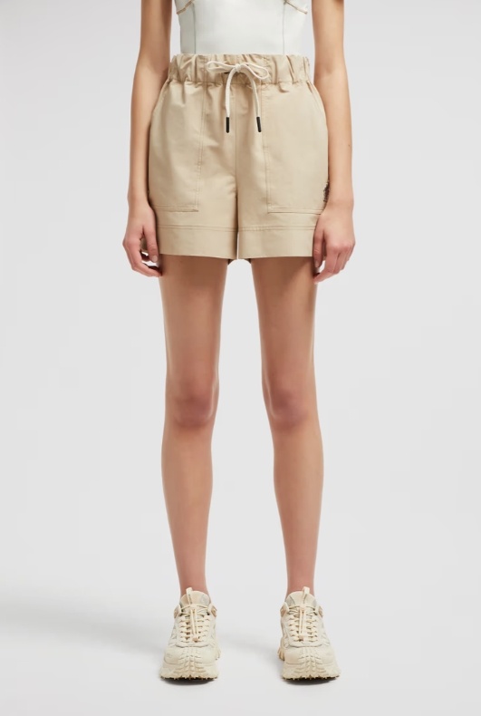 Moncler Drawstring Shorts In Nude