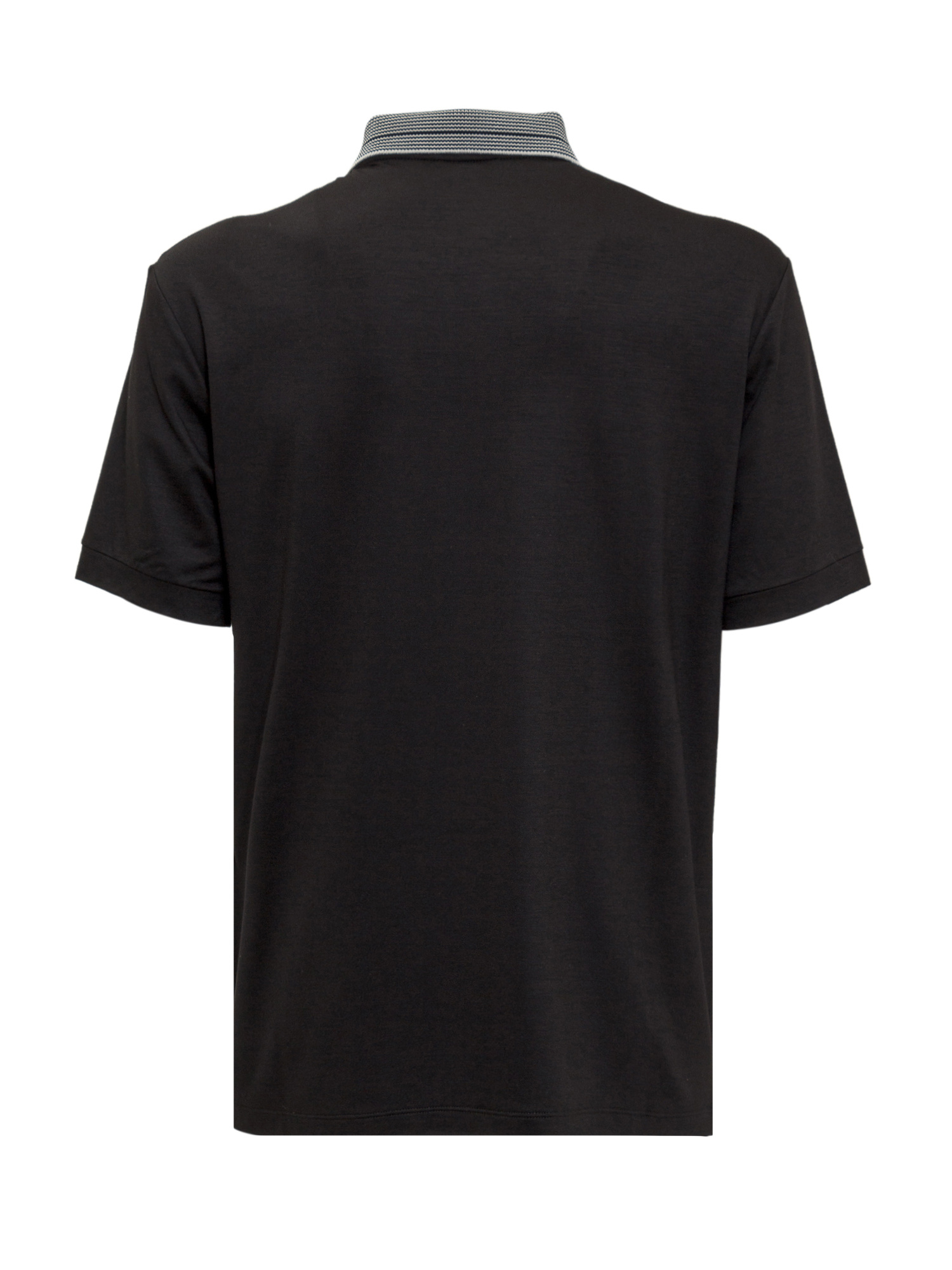 Giorgio Armani Contrast Collar Polo-shirt In Black