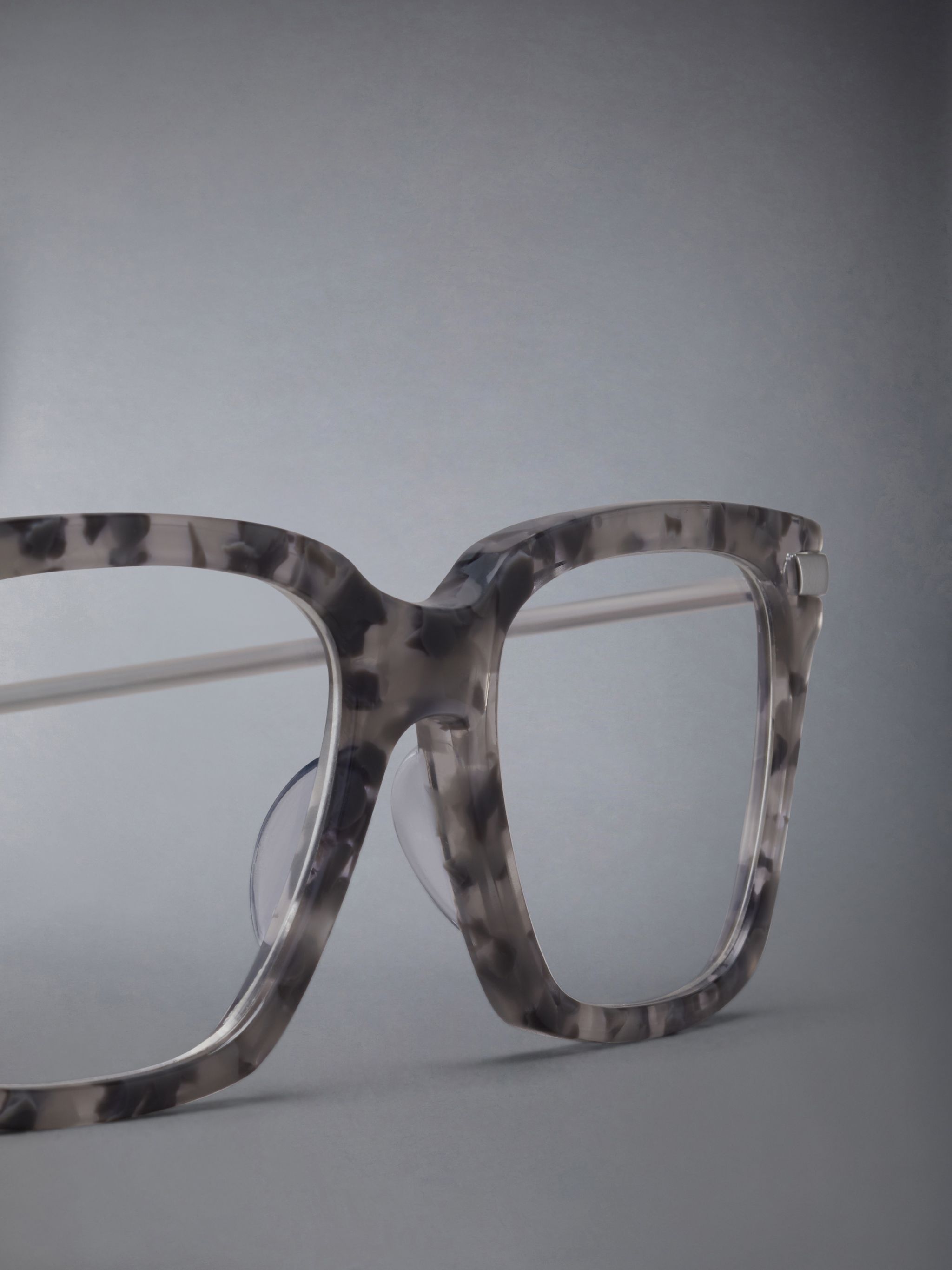Thom Browne Marbled Square-frame Glasses In Black
