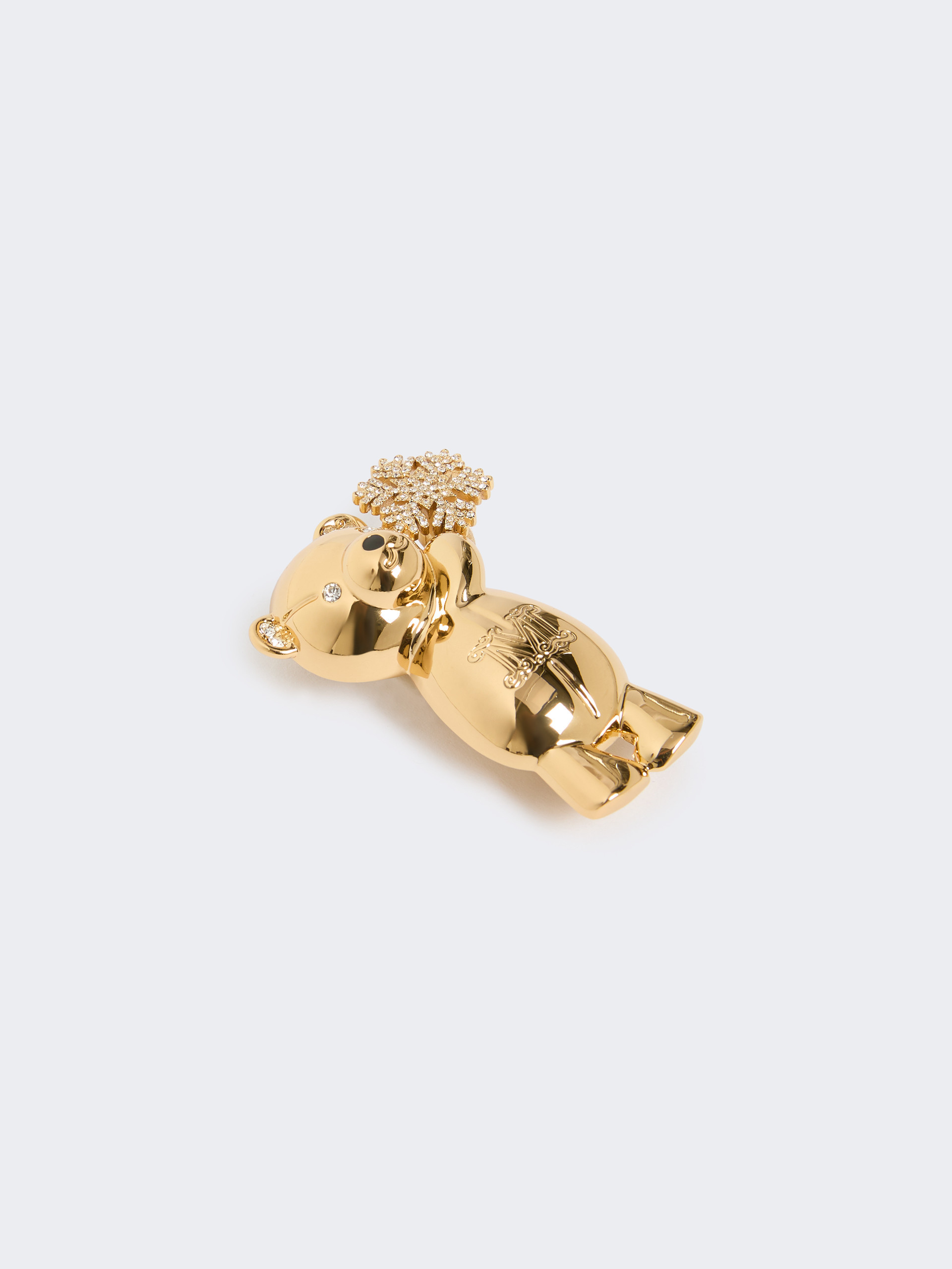 Max Mara Teddy Bear Brooch In Neutral