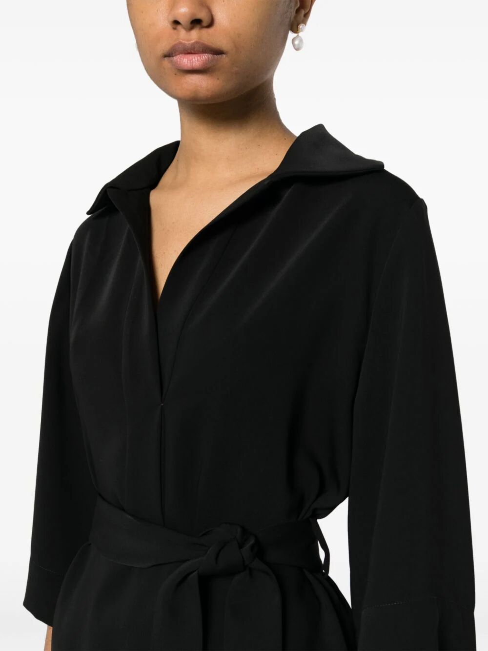 P.a.r.o.s.h Tied-waist Cady Blouse In Black