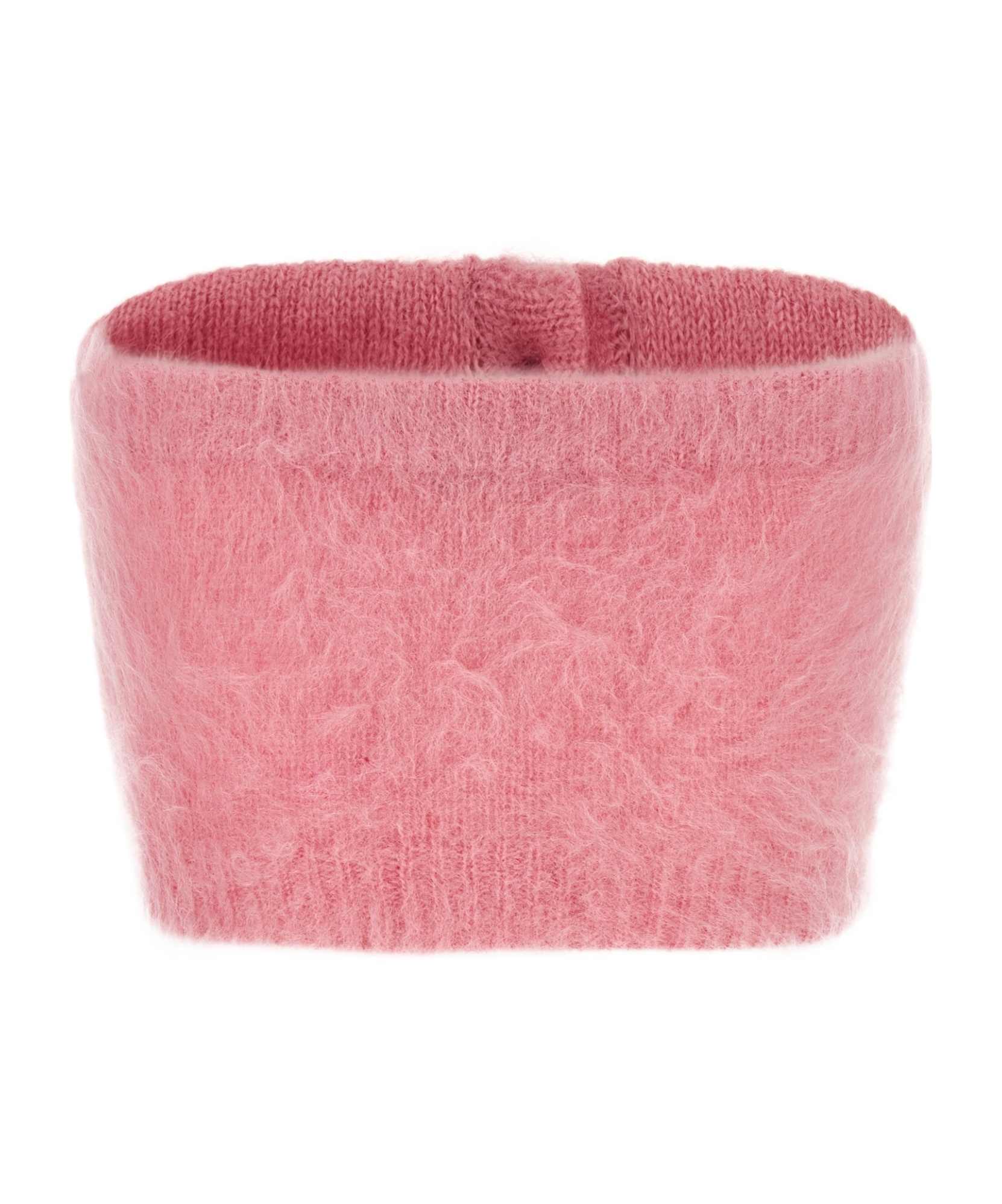 Alessandra Rich Mohair Top With Button Detailing And Floral Embroidery In Pink