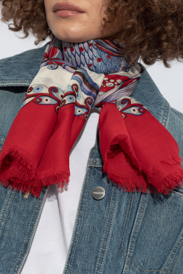 Ferragamo Pattern Scarf In Red