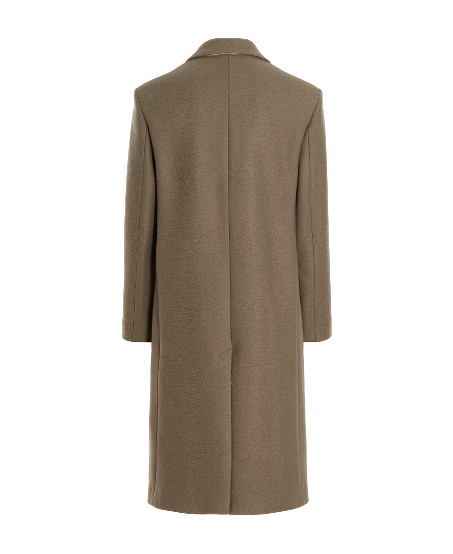 Ami Alexandre Mattiussi Single-breasted Button Coat In Brown