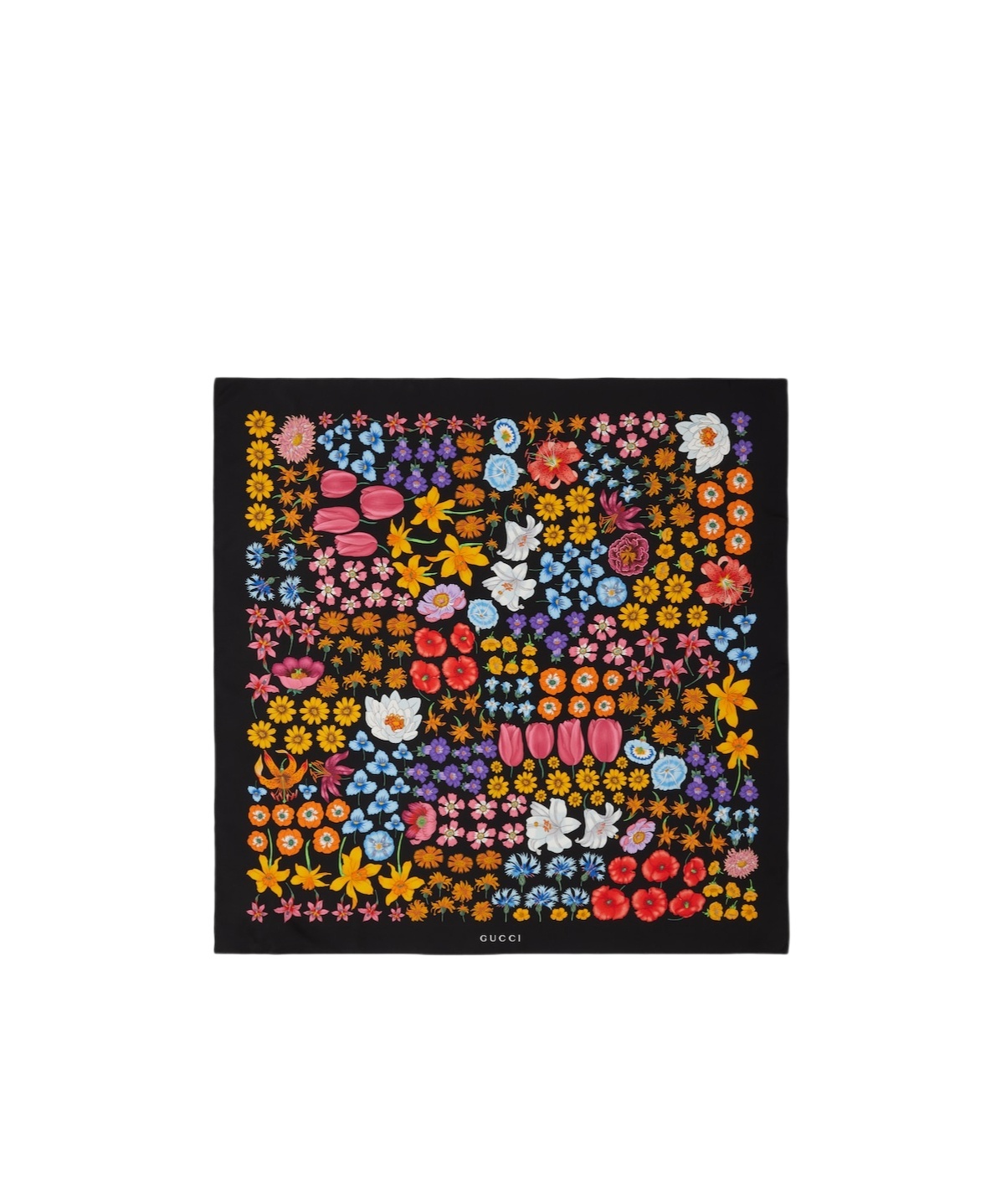 Shop Gucci Silk Square In Black