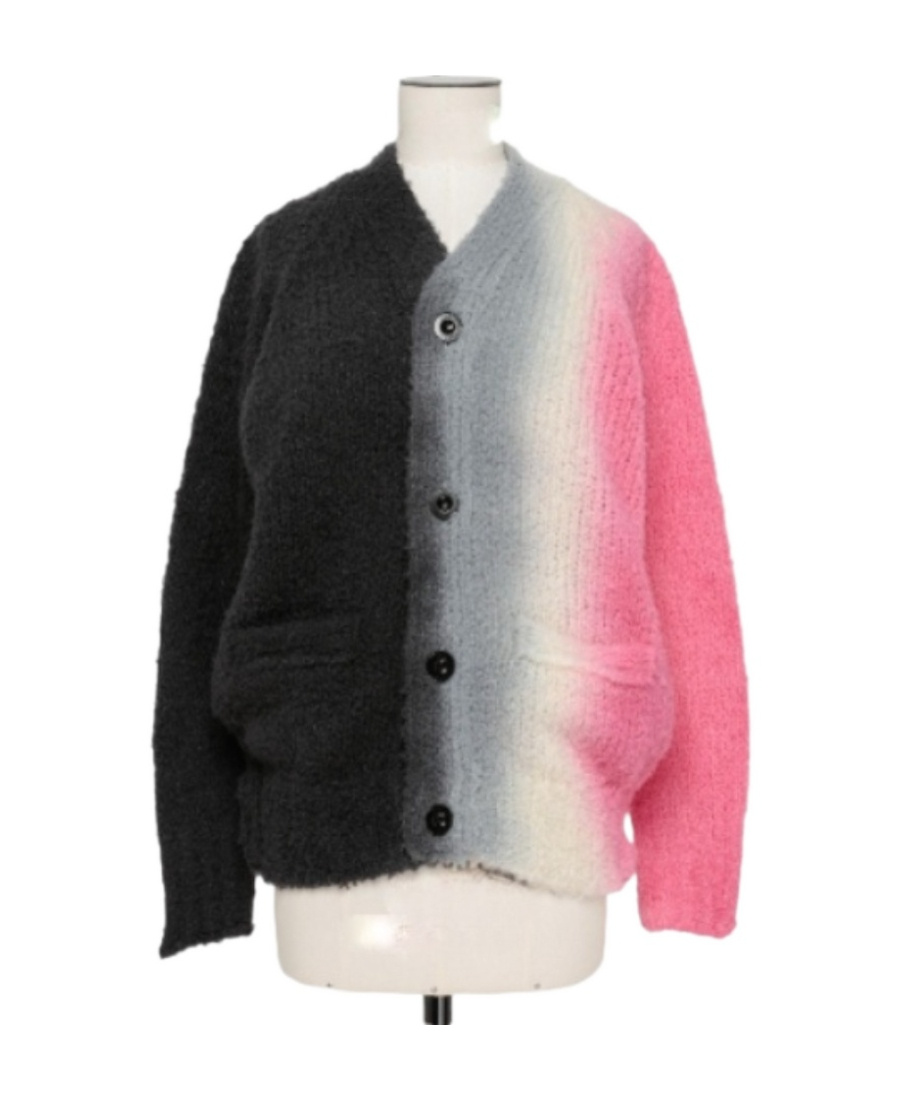 Sacai Button Up Round Neck Cardigan In Multi