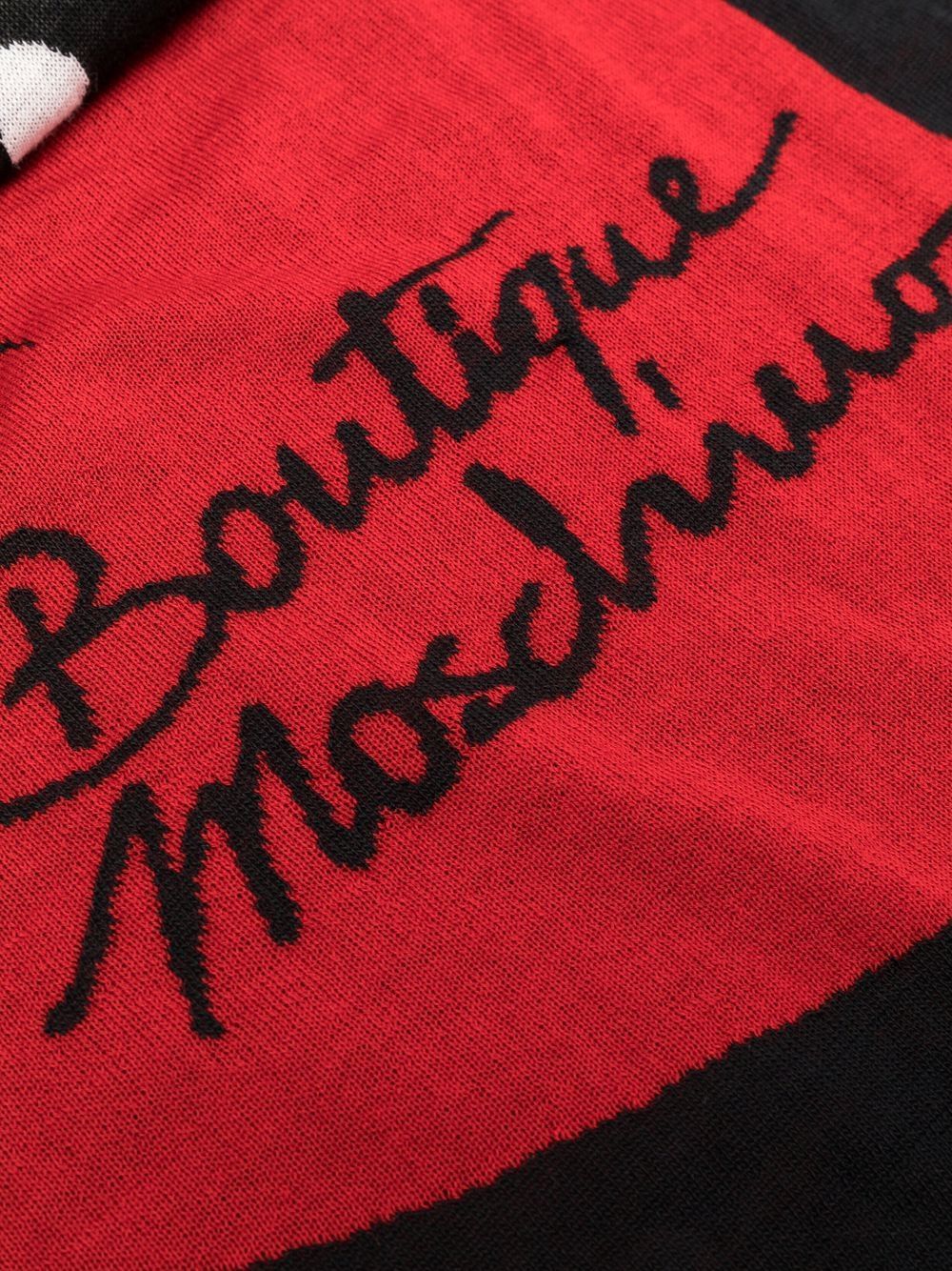 Moschino Logo-print Spotted Scarf In Black