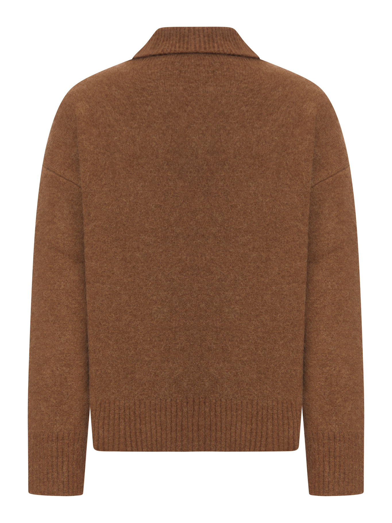 Ami Alexandre Mattiussi Polo Knitwear Featuring Felted Effect In Brown