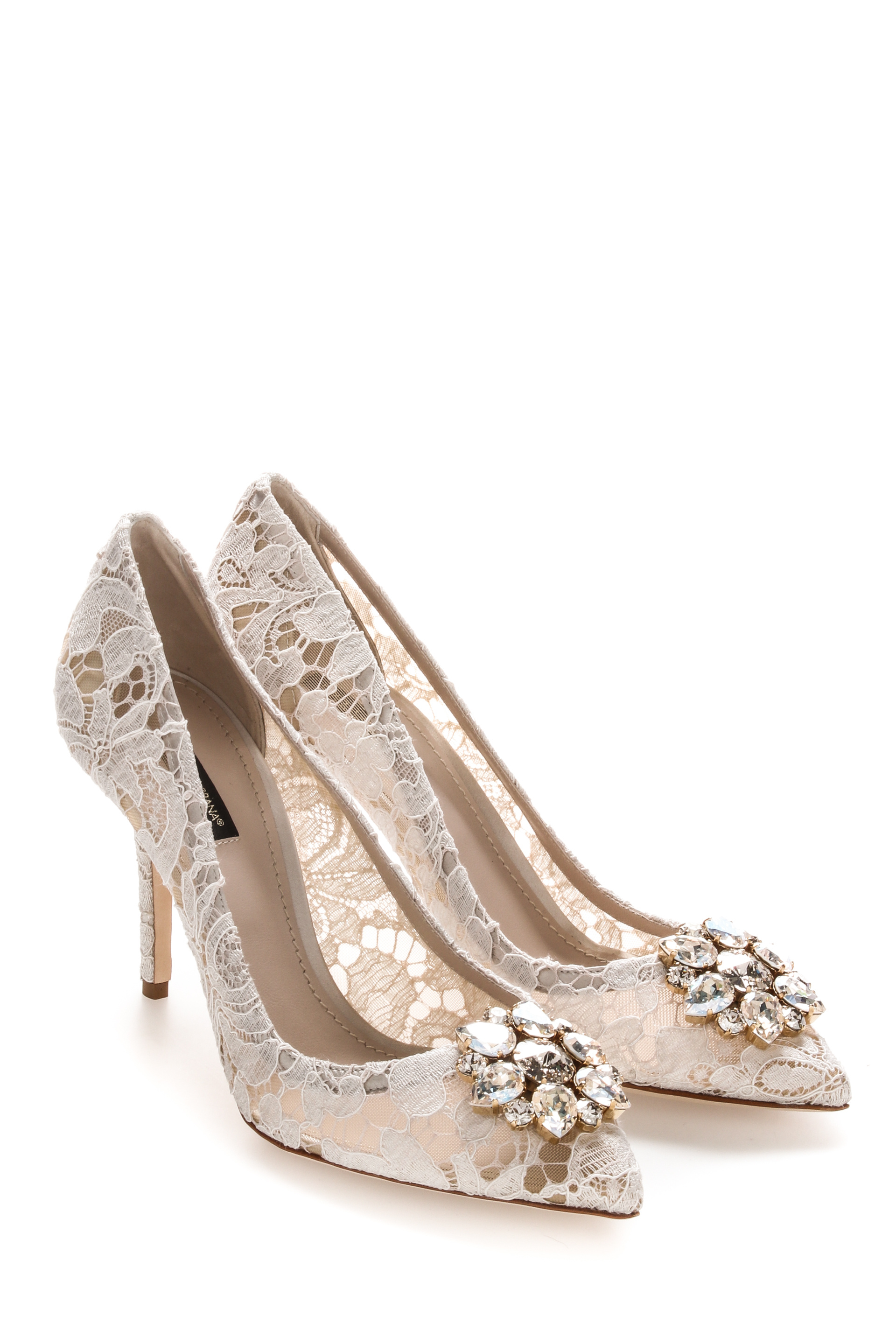 Dolce & Gabbana Belluci Taormina Lace Pumps In White