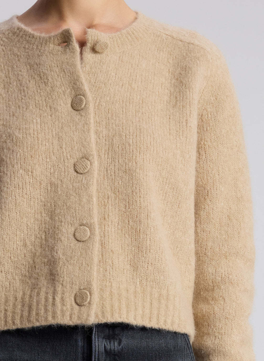 A.l.c Long-sleeved Cardigan In Dark Grey Brown