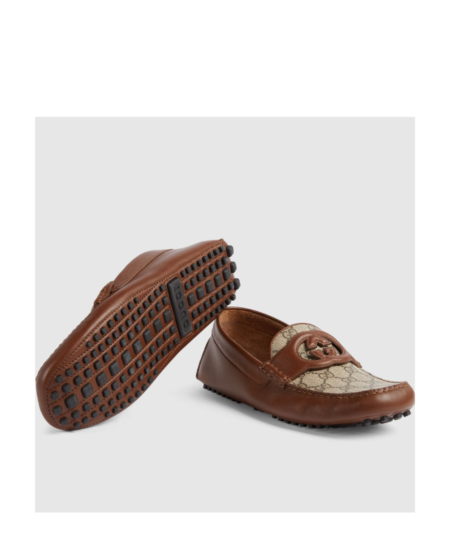 Gucci Interlocking G Slip-on Loafers In Brown